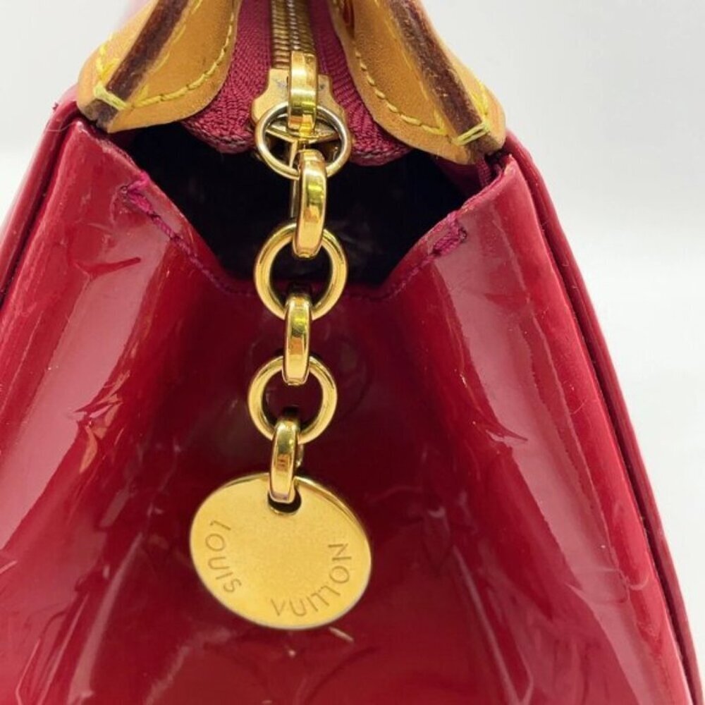 Louis Vuitton Brea MM Red Monogram Vernis Satchel | Authentic LV Crossbody Bag - Picture 6 of 15